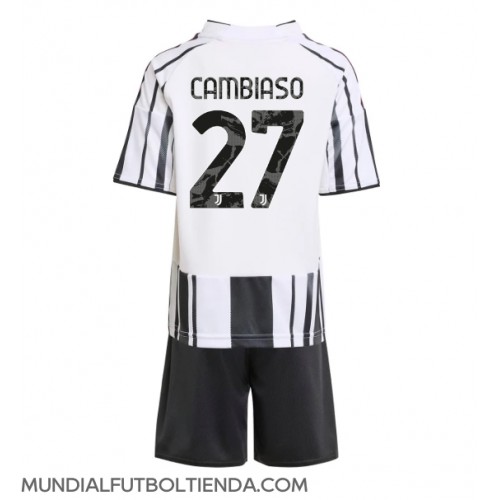 Camiseta Juventus Andrea Cambiaso #27 Primera Equipación Replica 2025-26 para niños mangas cortas (+ Pantalones cortos)